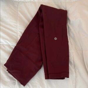 Lululemon Wunder Train High Rise Burgundy Leggings